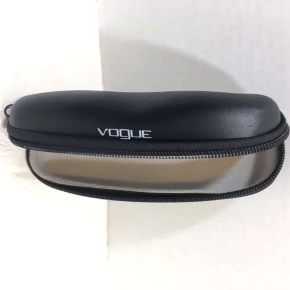 Vogue Black Eyeglasses Hard Zipper Zip Around Case